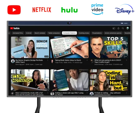 Watch YouTube, Netflix, Hulu, Prime Video, Disney+,