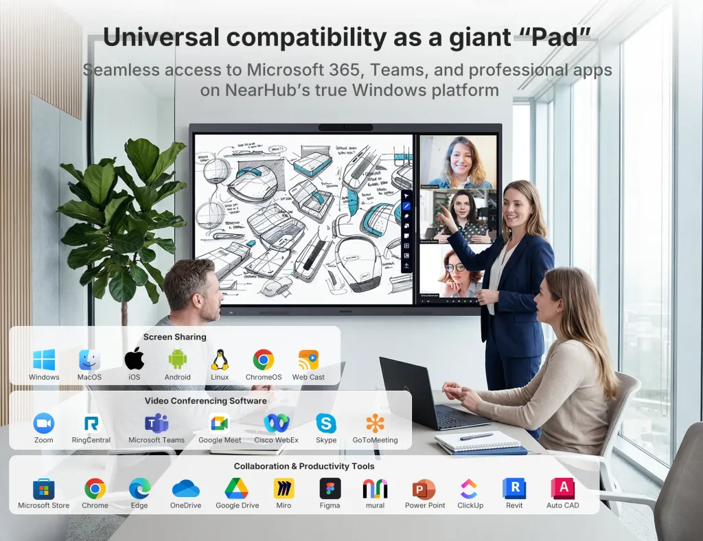 NearHub S Max Smart Board compatible with all Windows Apps