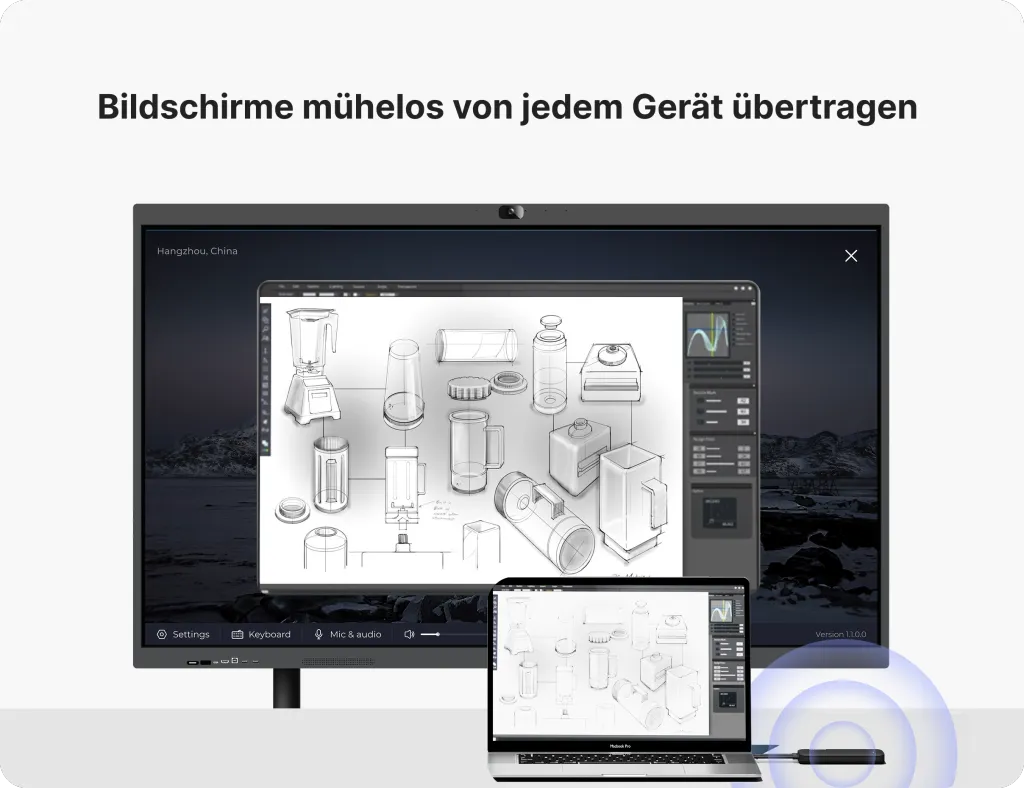 Funktionen vom smart smartboard mit touchscreen technologie
