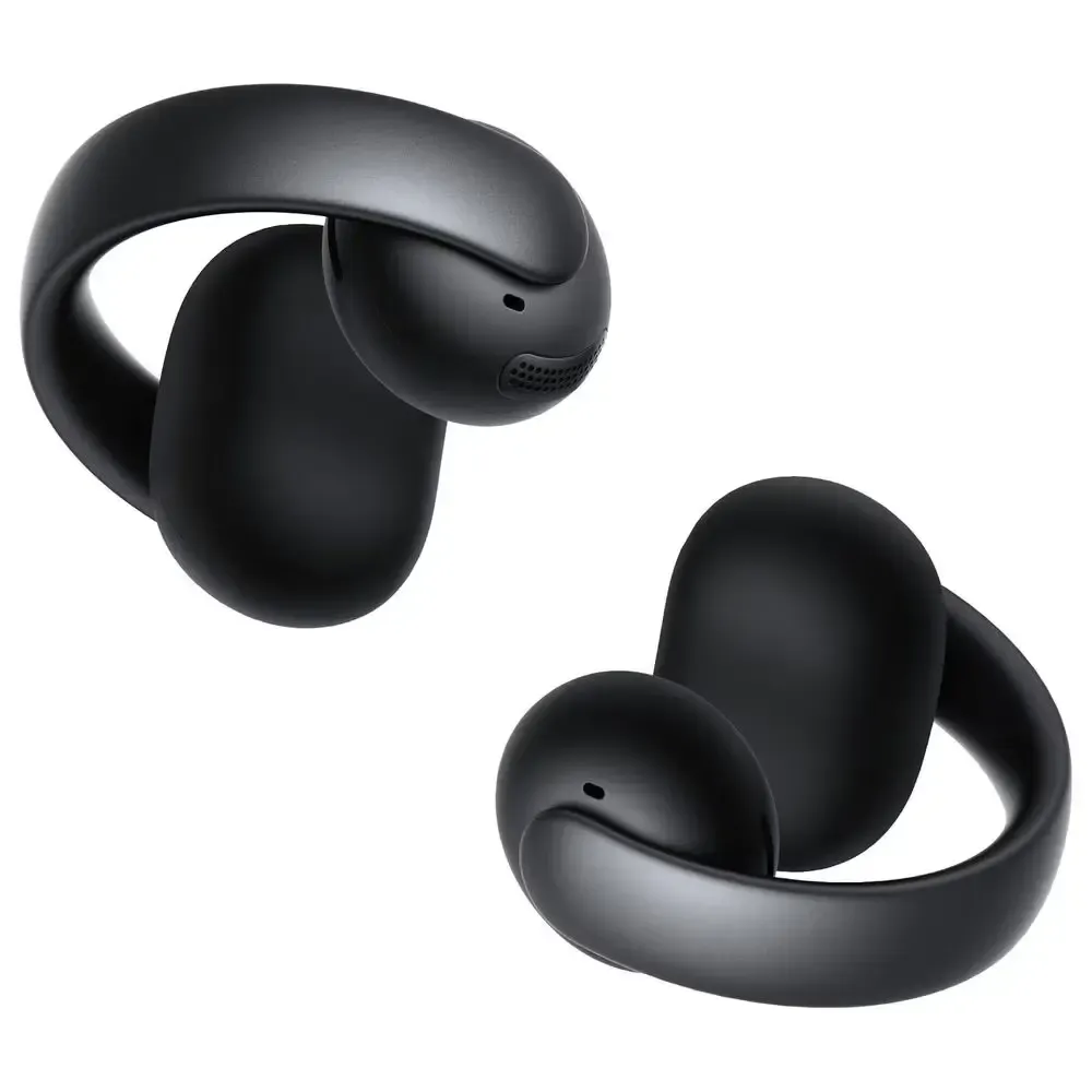 there is a black soundcore earbuds for meetings in the picture