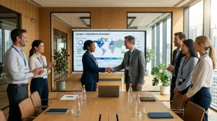 strategic partnership kickoff on smartboard