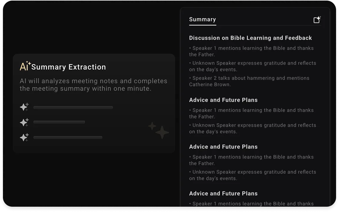 Generate Summary, Key Points from Audio