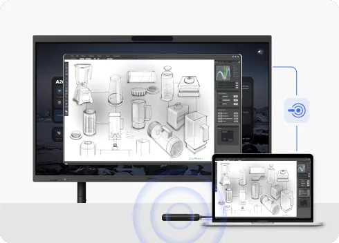 Partage d’écran sur tableau blanc intelligent interactif numérique à écran tactile NearHub