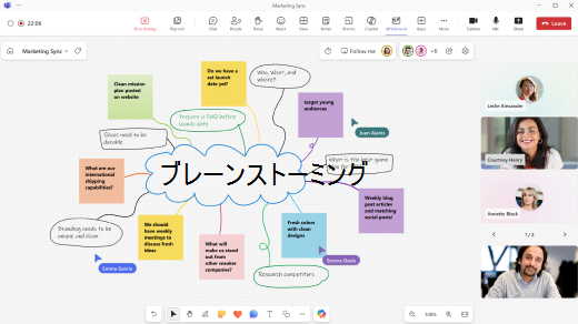 teamsの会議のホワイトボードの画面