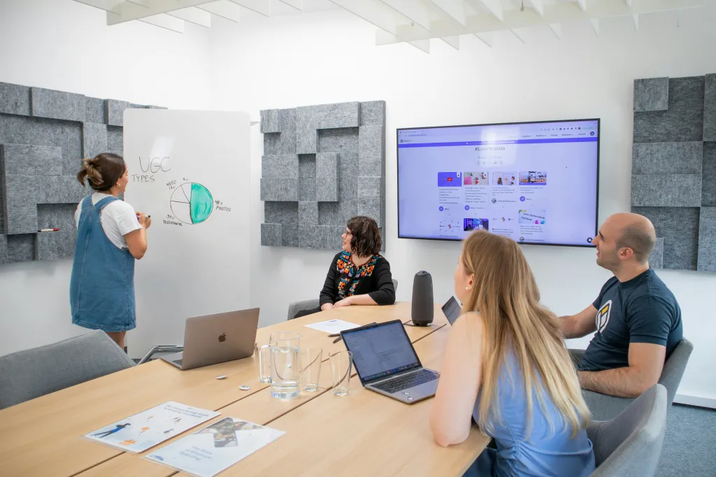 Teams verwenden intelligente whiteboards fuer besprechungen