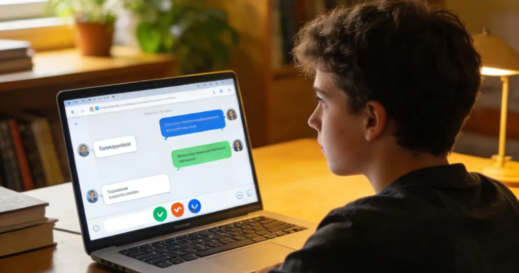 a student is having class online