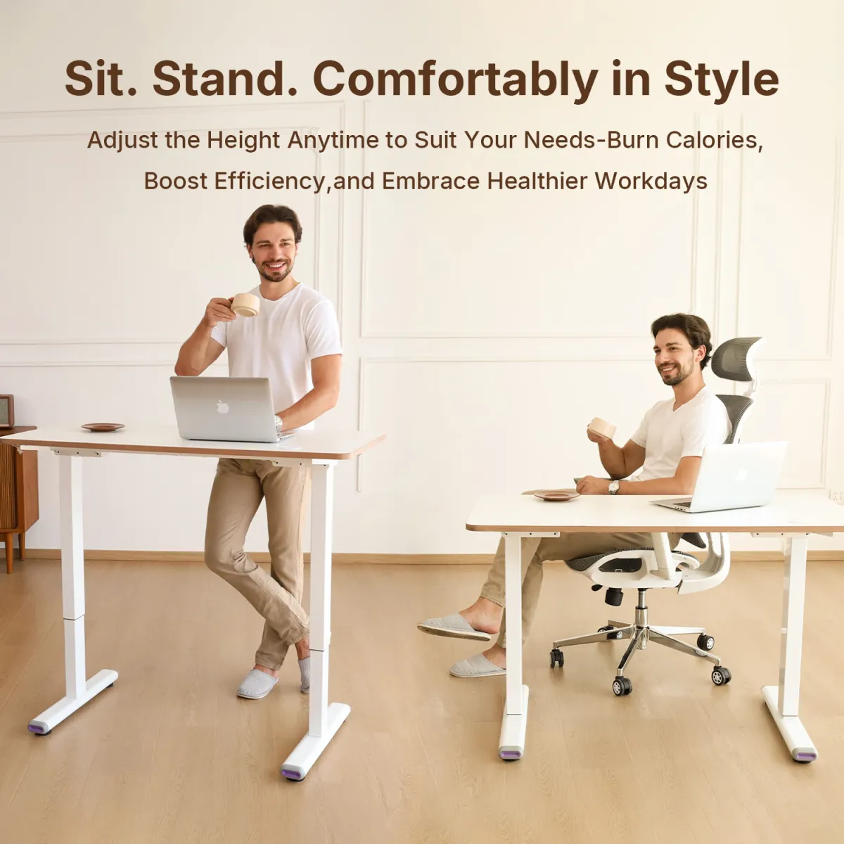 white stand up desk