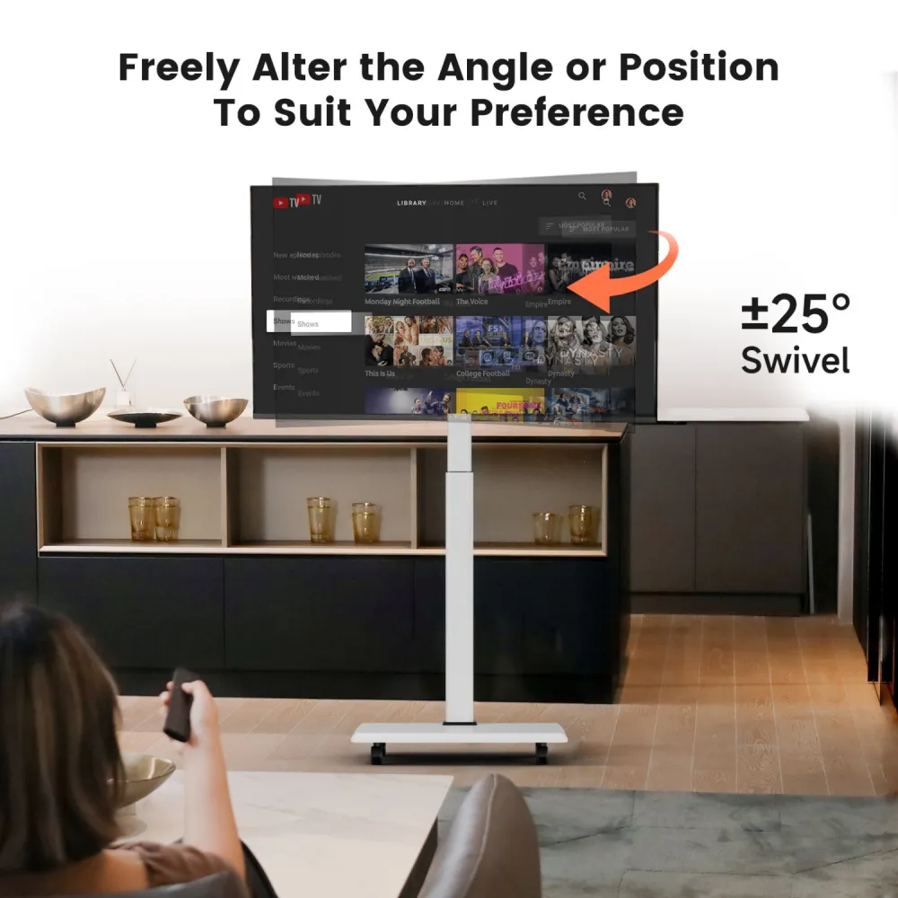 Tv withwhite rolling stand