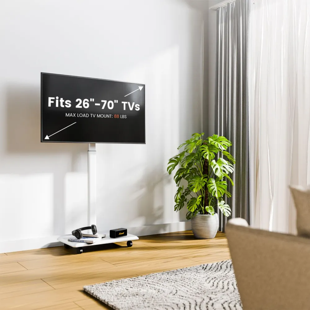 Tv on white cart