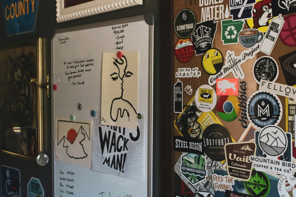 Whiteboard elektronisch hat viele aufkleber