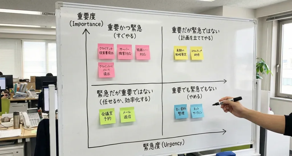仕事でホワイトボードを活用している人
