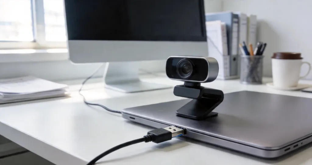 有線接続の様子