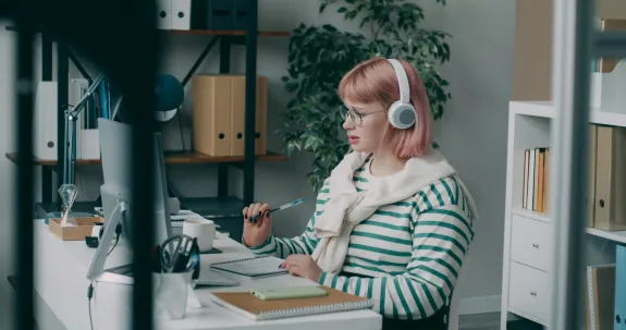 working people with headset
