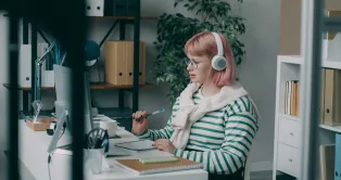working people with headset