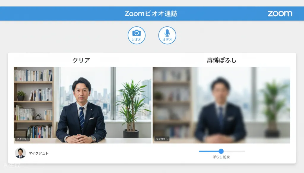 背景ぼかしの比較イメージ