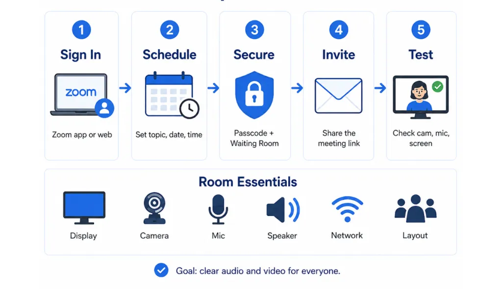 A guide about how to set up a zoom meeting