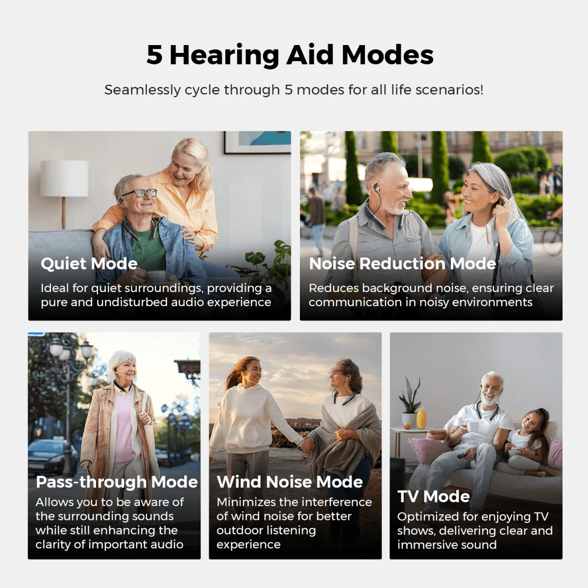 five hearing aid modes