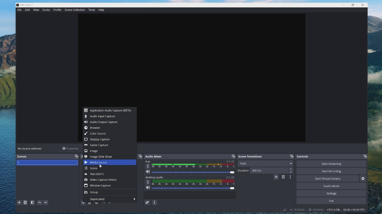 Setting green screen background with OBS