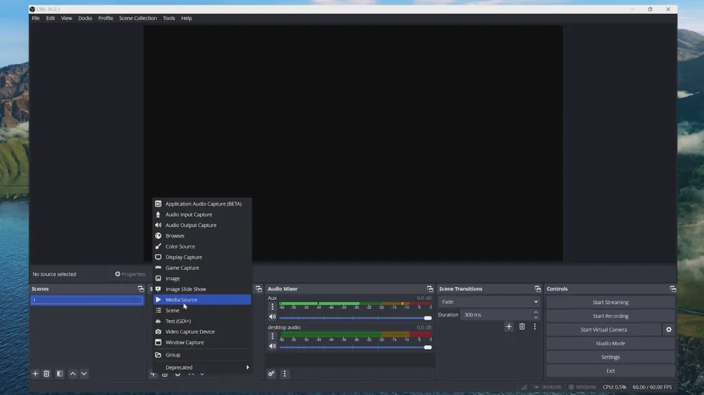 Setting green screen background with OBS