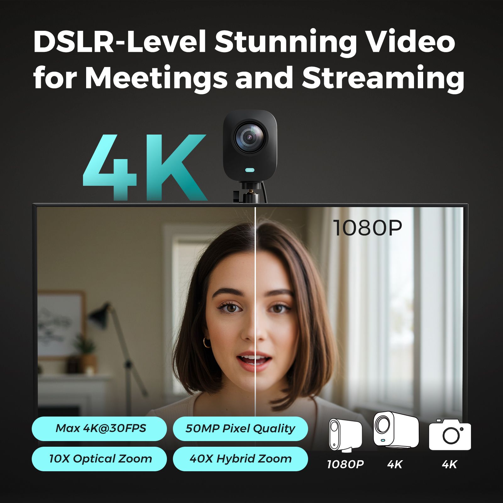 4K streaming camera capturing cinematic lighting