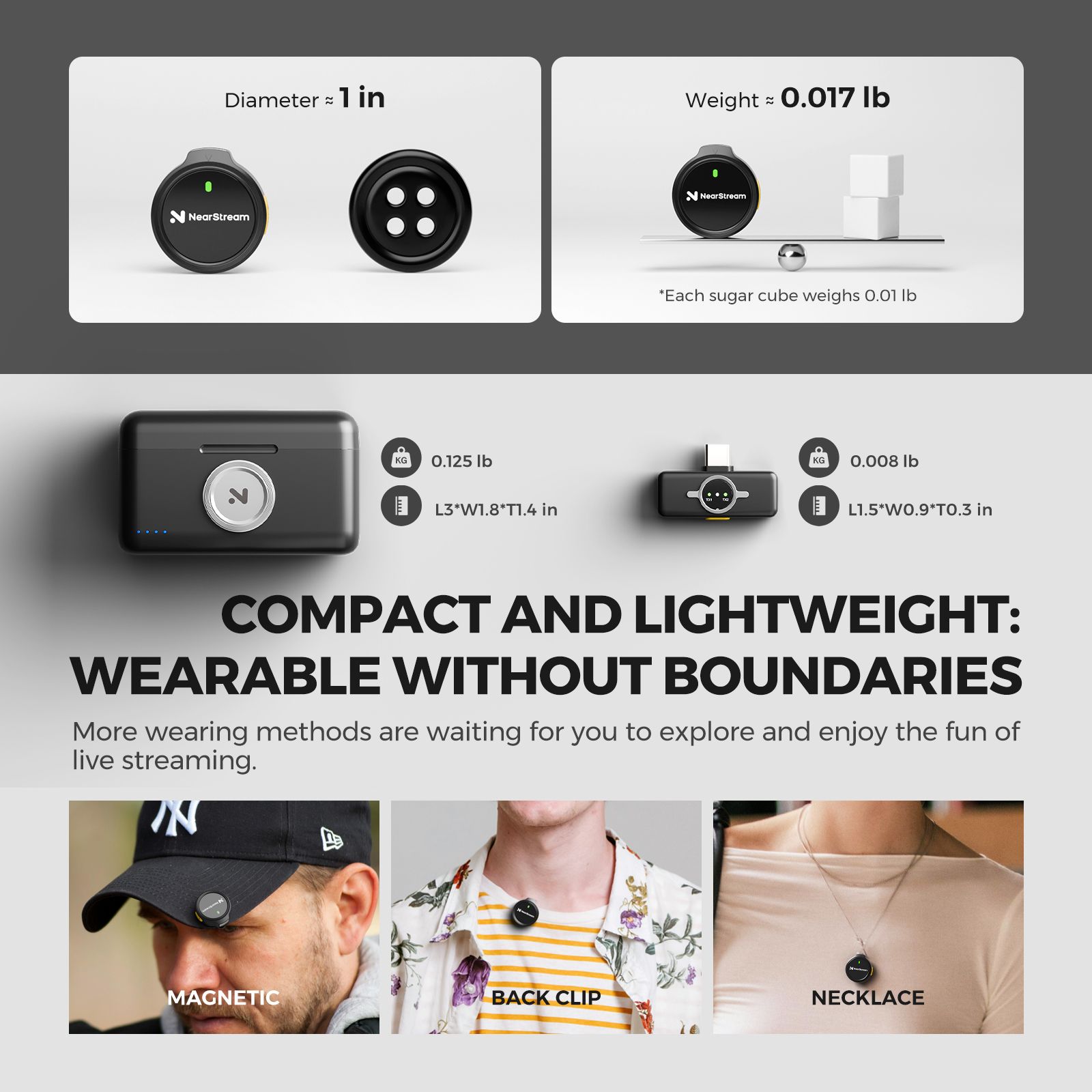 NearStream AWM25T - All-In-One Lavalier Wireless Mic for