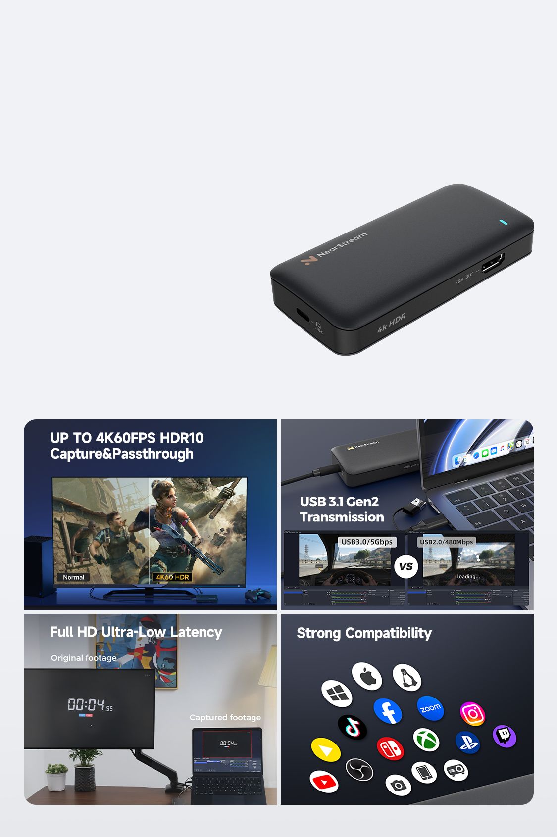 NearStream CCD30 - 4K USB 3.1 Video Capture Card for