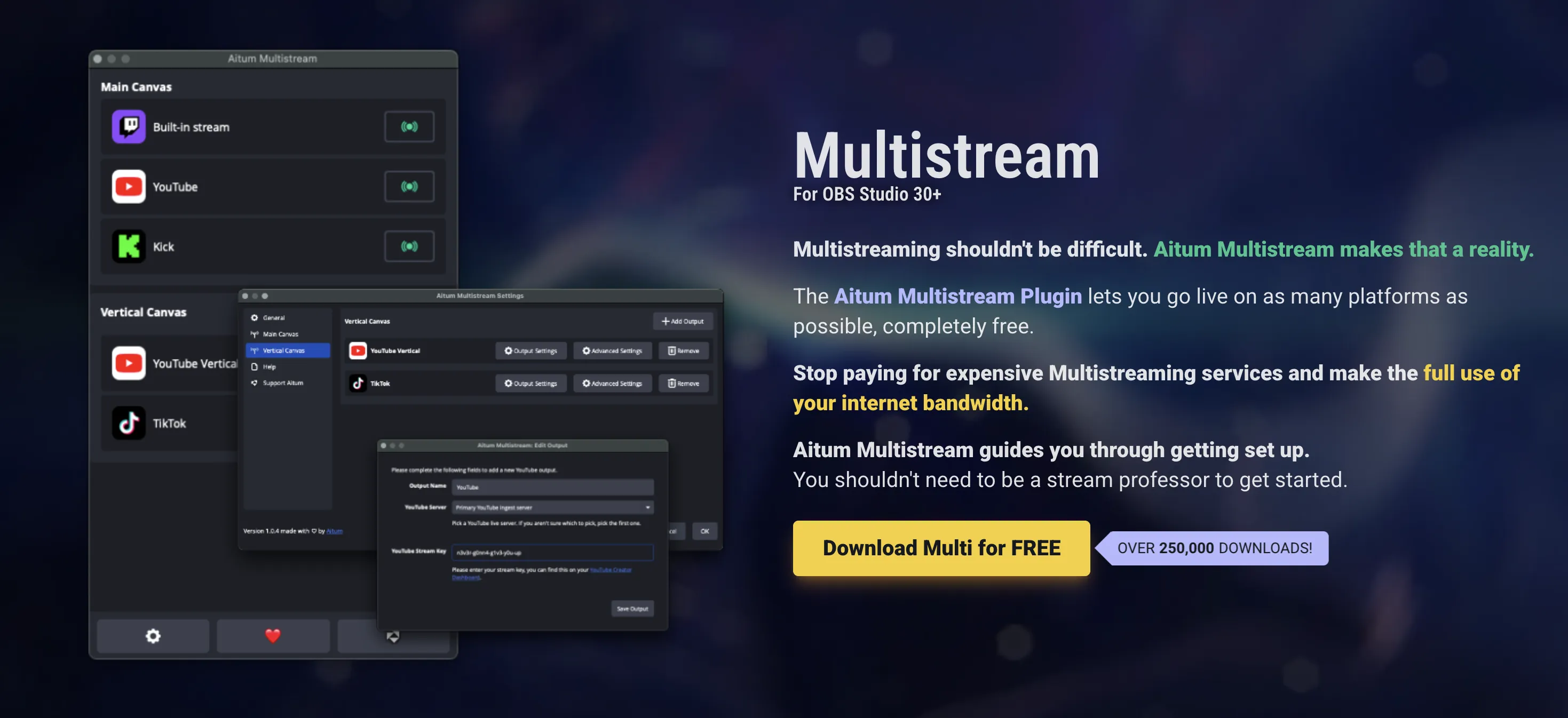 Download and Install Aitum Multistream