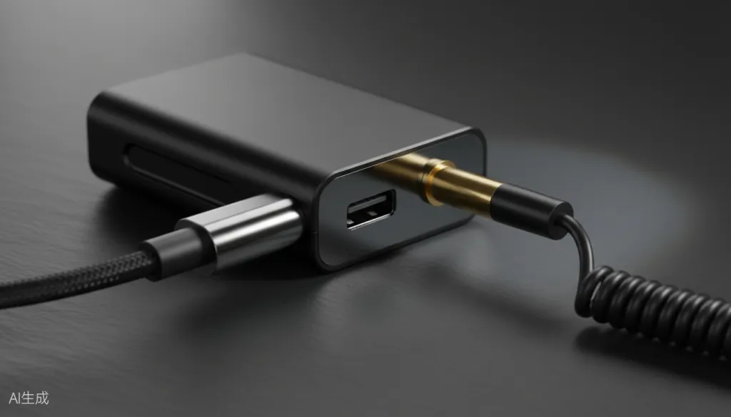 Figure 1: The AWM28T receiver features both 3.5mm analog and USB-C digital outputs for universal device compatibility