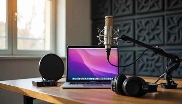 podcast with macbook