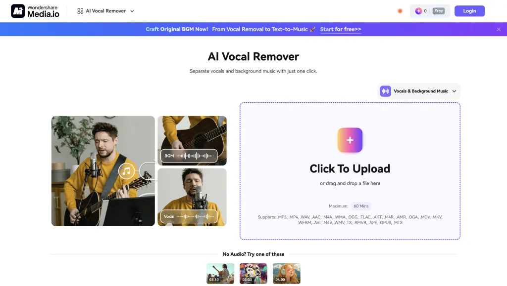 remove background music from video