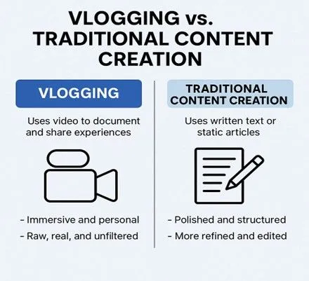 vlogging vs traditional content creation