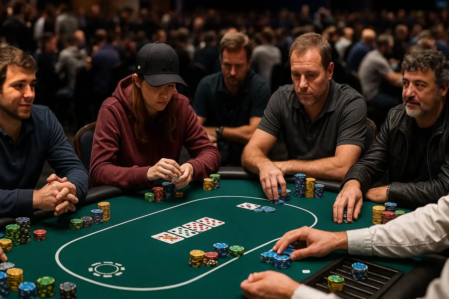 Local card room feature table streaming setup with no visible cables