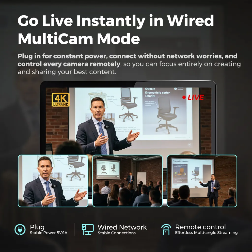 vm20 streaming webcam  in wired multicam mode