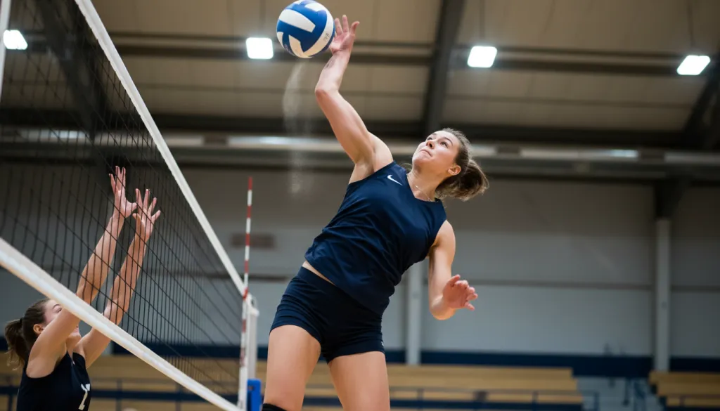 Figure 4: Crisp close-up of a volleyball spike captured with optical zoom from bleacher distance