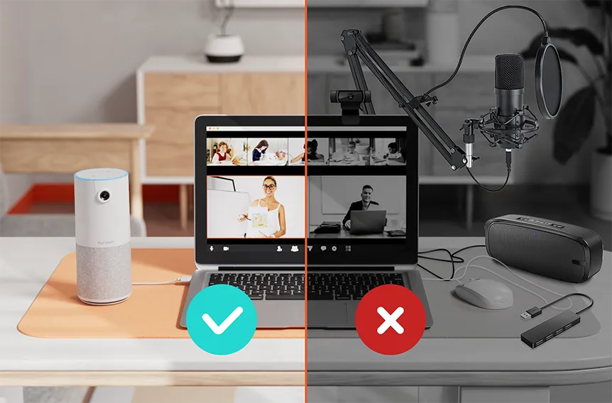 Nuroum 会議用カメラとマイクスピーカーが一台に搭載、パワフルで
