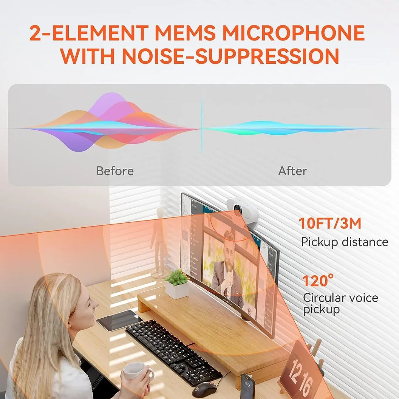 2 MEMS microphone with noise suppression