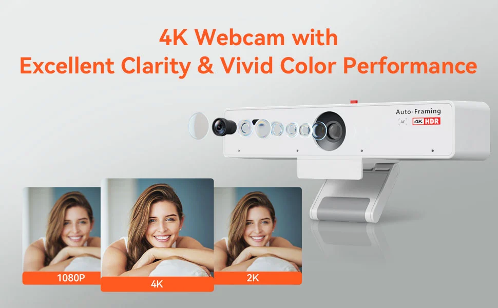 Real-time Immersion: Unleash the Unparalleled Power of V34AF 4K HD Conference Webcam!