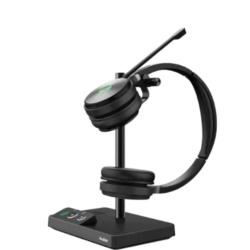 Yealink WH62 mono wireless headset for trucking and warehouse logistics communication.