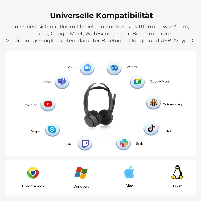 HP31SU Komfortables Bluetooth-Headset für geräuschfreie Telefonkonferenzen