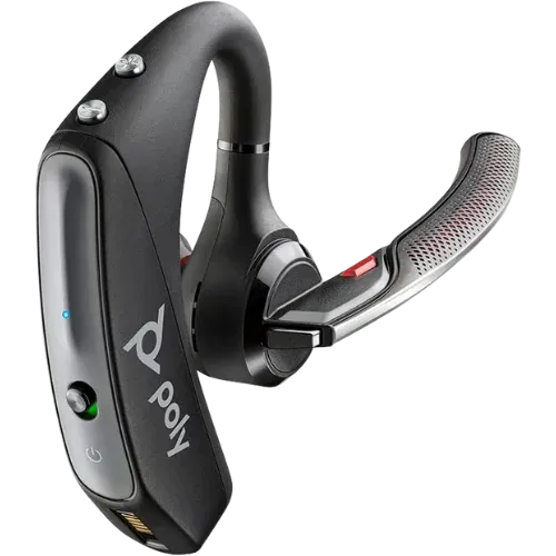 Poly Voyager 5200 Bluetooth earpiece, a compact trucking headset for clear hands-free calls.