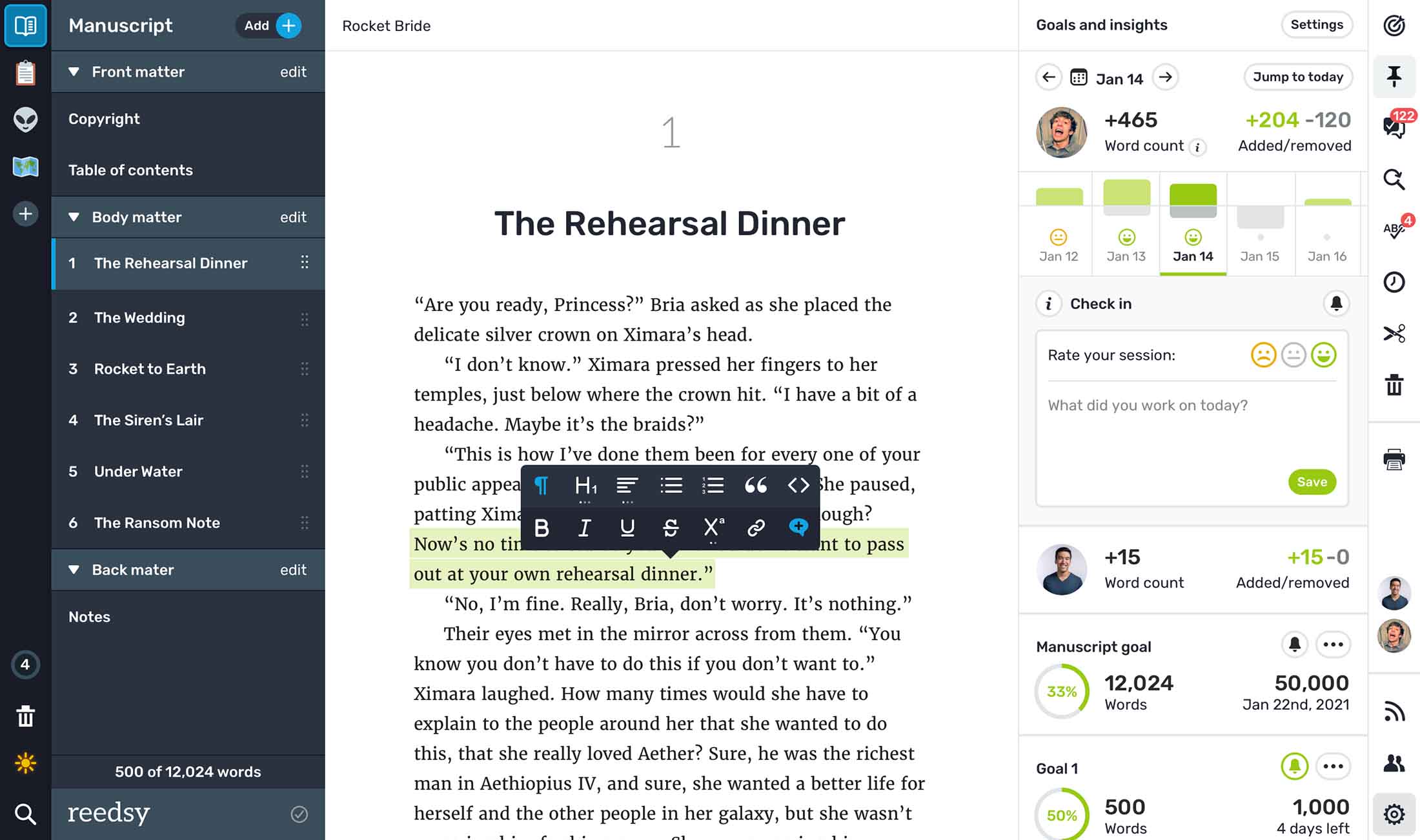 Reedsy Book Editor