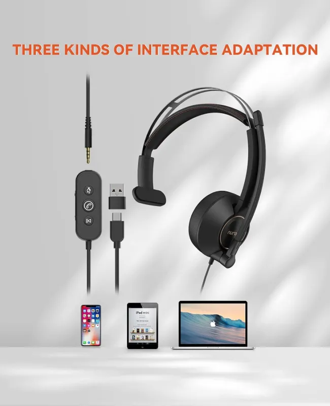 Nuroum Business Headset HP11SU with 3.5mm+USB