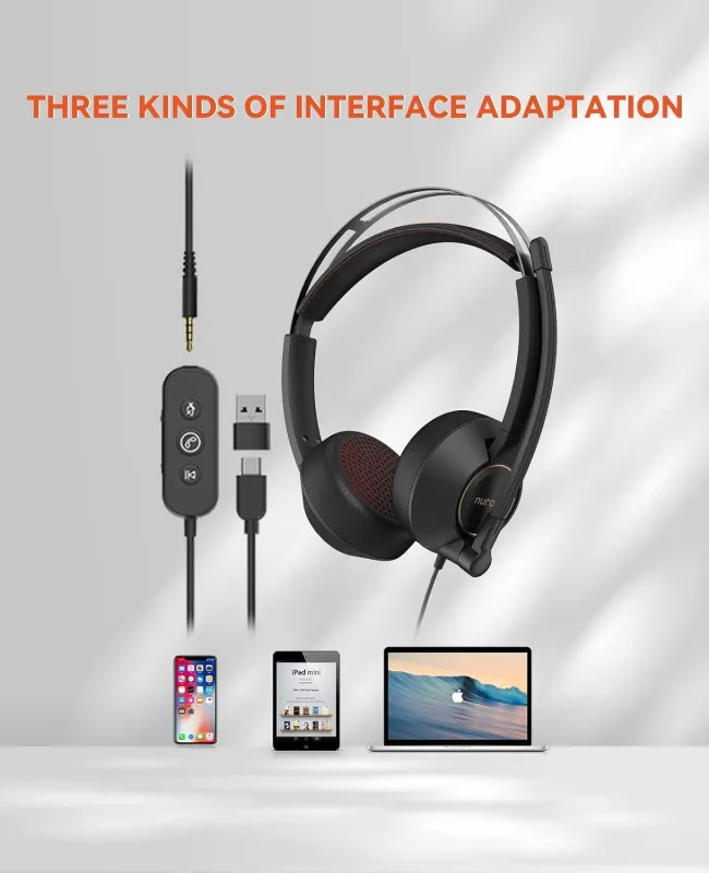 Nuroum Business Headset HP11DU with 3.5mm+USB