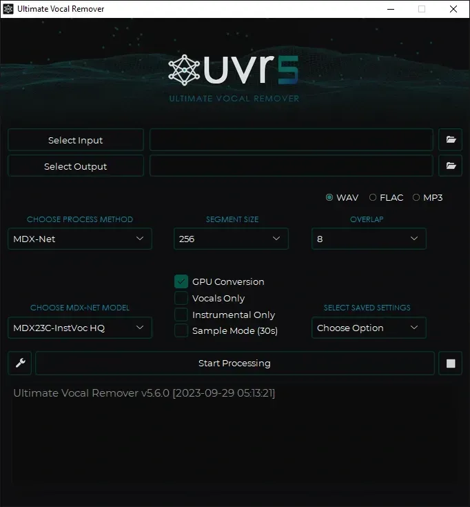 Advanced settings in Ultimate Vocal Remover for clean stem separation.webp