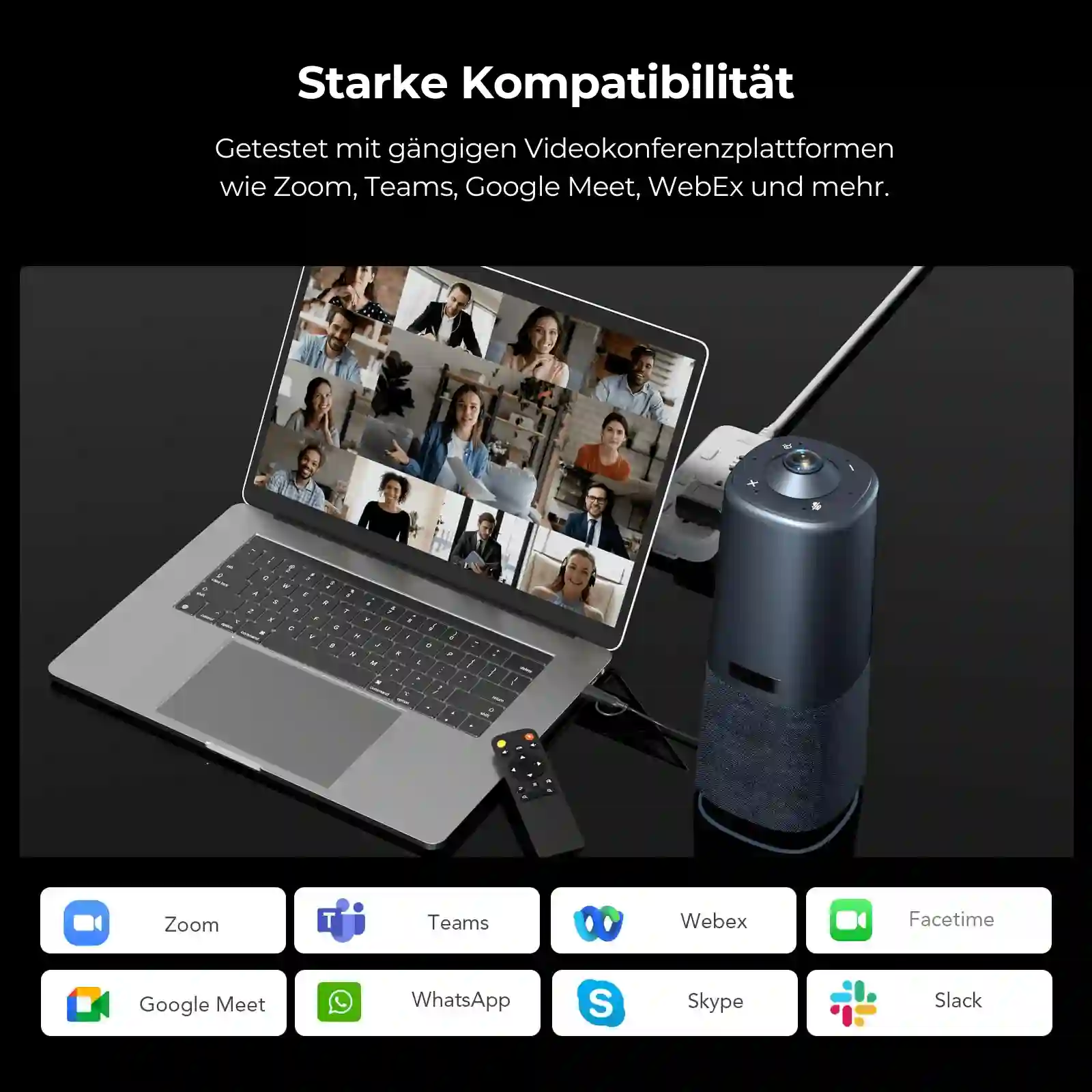 Nuroum 360 Pro All-in-One 360-Grad-Konferenzkamera für immersive und professionelle Audio-Videokonferenzen