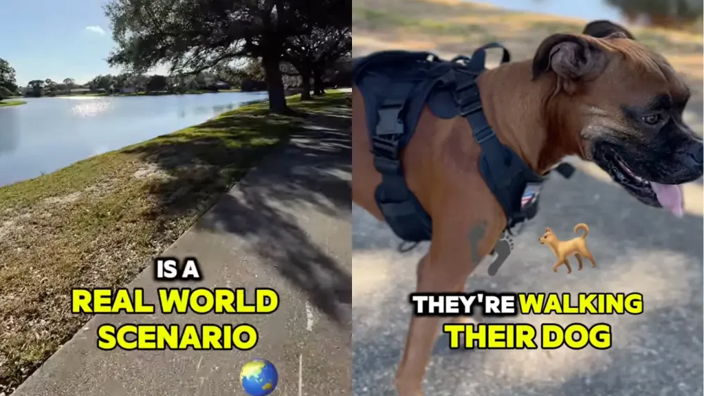 Danny Hayasaka outdoors with his dog, demonstrating real-world noise scenarios while testing the OpenEar Pro 2 headset.