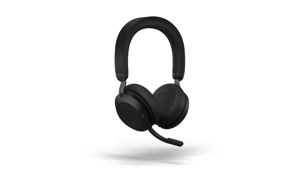 Jabra Evolve2 75 wireless noise cancelling headphones for call center with advanced 8-mic technology.