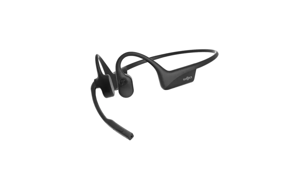 Shokz OpenComm 2 bone conduction wireless headset for ear health and situational awareness.