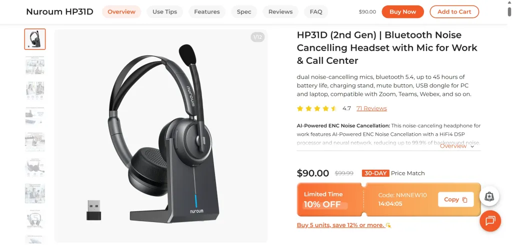 best-wireless-headset-hp31d-price