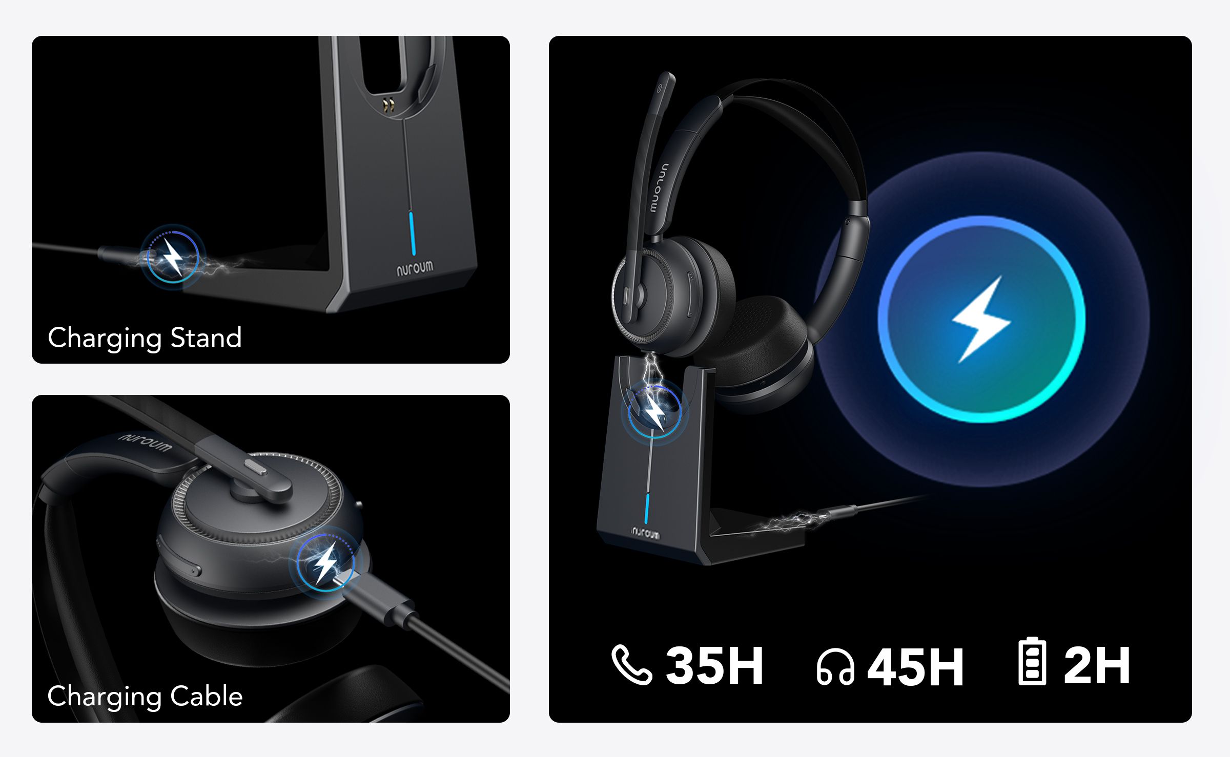 HP31D Wireless Headset with AI ENC Noise Cancellation | USB